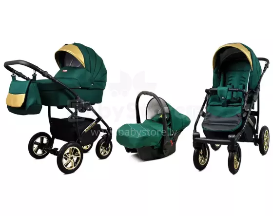 Babylux Gold Lux Art.286206 Bottle Green Universal 3-in-1 stroller