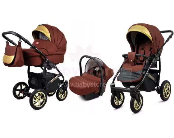Babylux Gold Lux Art.286207 Chocolate Universal 3-in-1 stroller