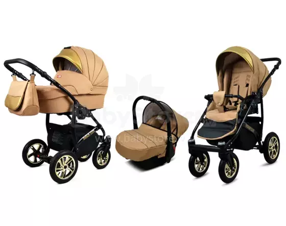 Babylux Gold Lux Art.286211 Sand Pearl Universal 3-in-1 stroller