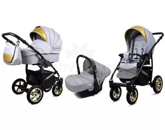 Babylux Gold Lux Art.286214 Silver Universal 3-in-1 stroller