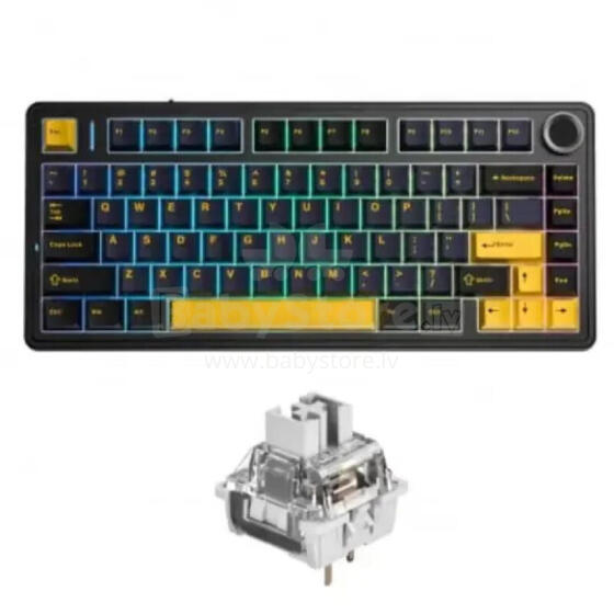 F75 EN / RU izkārtojums mehāniskā spēļu tastatne Thunder melna