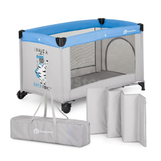 Travel cot - 17622 - 1 level - KOOT - ZEBRA super POWER ***