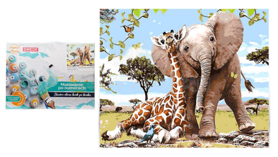 Painting by the numbers - 07213 - ELEPHANT & GIRAFFE