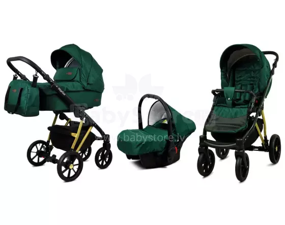 Babylux Marlux Magnetic Art.286319 Bottle Green Universal 3-in-1 stroller