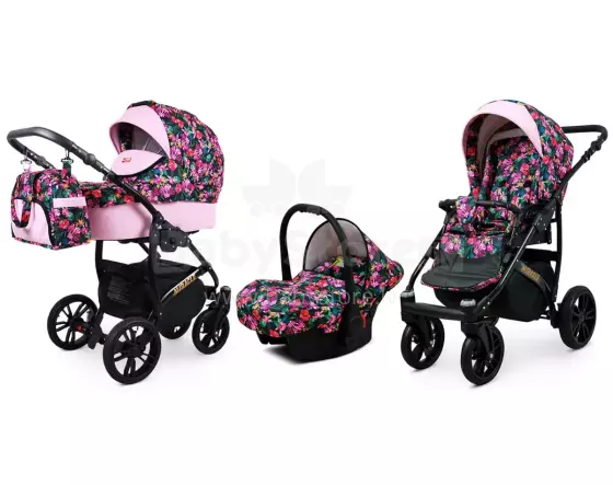 Babylux Miracle Art.286326 Сandy Hibiscus Universal 3-in-1 stroller