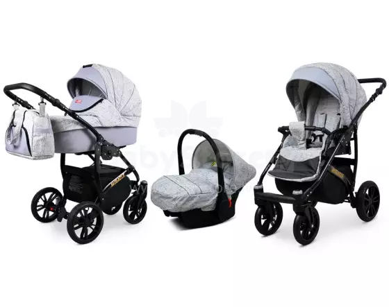 Babylux Miracle Art.286329 Light Grey Universal 3-in-1 stroller