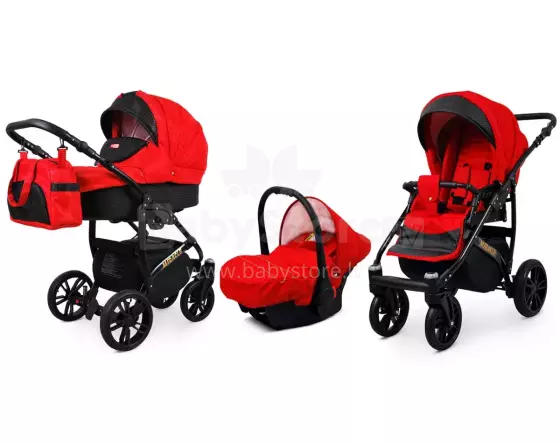 Babylux Miracle Art.286332 Red Deluxe Universal 3-in-1 stroller