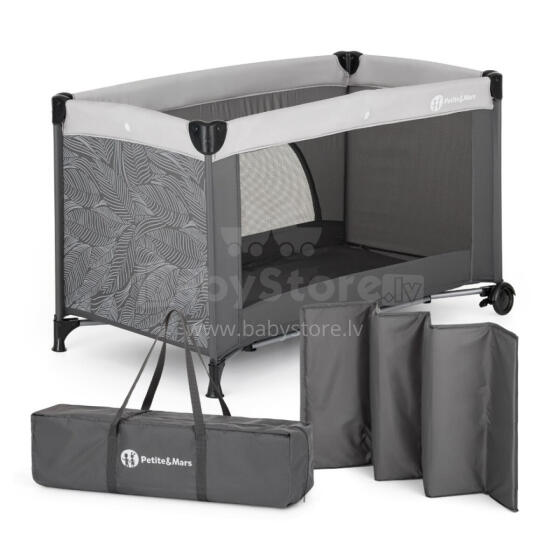 Travel cot - 17707 - 1 level - NYJA - JUNGLE - CHARCOAL***