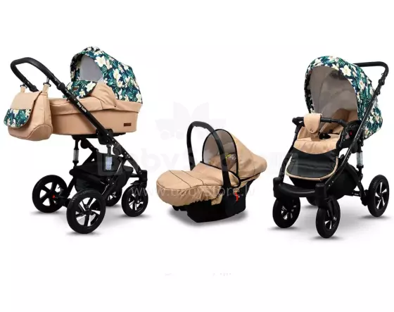 Babylux Sky Lark Art.286433 Creamy Lillies Universal 3-in-1 stroller
