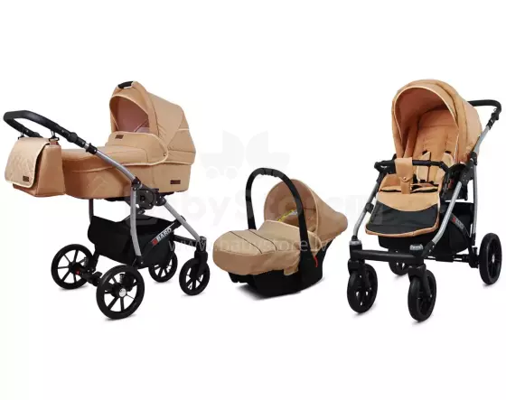 Babylux Qbaro Art.286461 Beige Universal 3-in-1 stroller