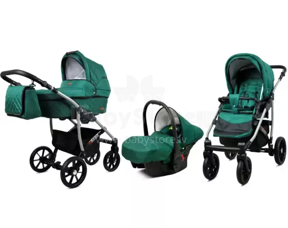 Babylux Qbaro Art.286462 Bottle Green Universal 3-in-1 stroller