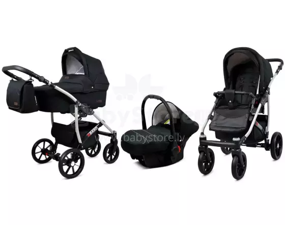 Babylux Qbaro Art.286467 Onyx Universal 3-in-1 stroller