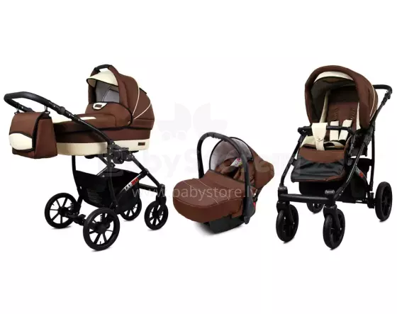 Babylux Largo Art.286478 Brown Cream Universal 3-in-1 stroller
