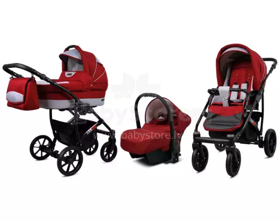 Babylux Largo Art.286479 Chili Silver Universal 3-in-1 stroller