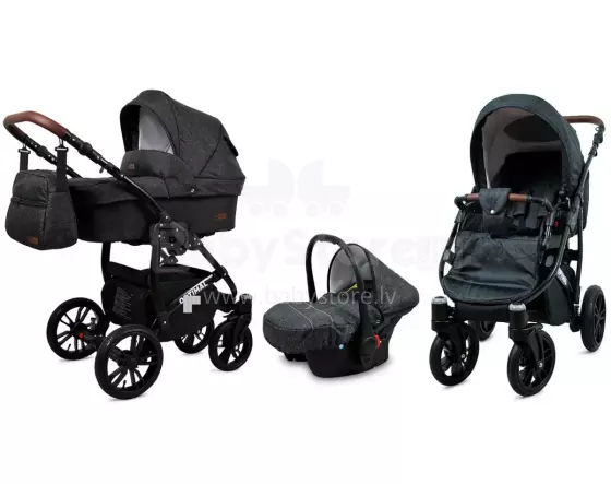 Babylux Optimal Art.286493 Black Flex  Universal 3-in-1 stroller