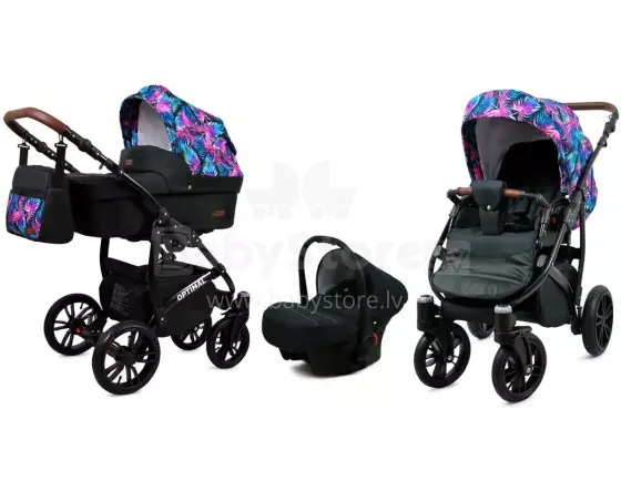 Babylux Optimal Art.286496 Colorful Feathers Universal 3-in-1 stroller