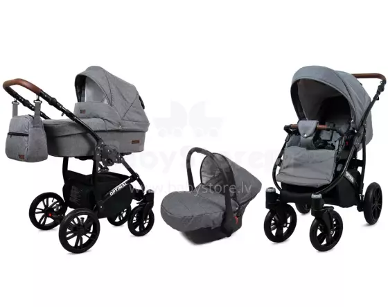 Babylux Optimal Art.286497 Grey Flex Universal 3-in-1 stroller