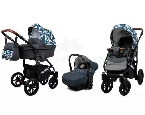 Babylux Optimal Art.286499 Grey Moro Universal 3-in-1 stroller
