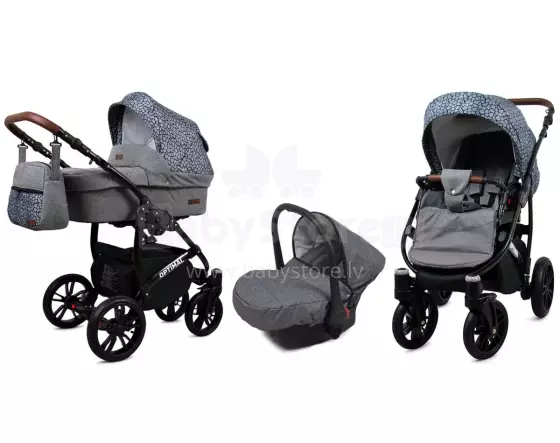 Babylux Optimal Art.286505 Silver Stone  Universal 3-in-1 stroller