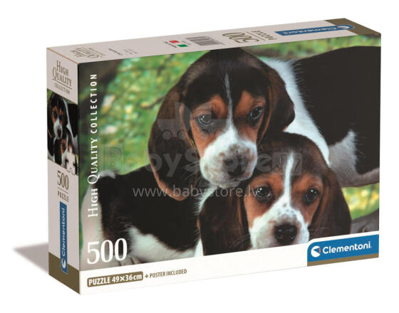 Puzzle 500 HQC BEAGLE KUCĒNI Plakāts Clementoni 35536