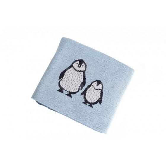 MiniWorld Knitted Blanket Art.286633 Pingwin Детское хлопковое одеяло/плед 80x100cм