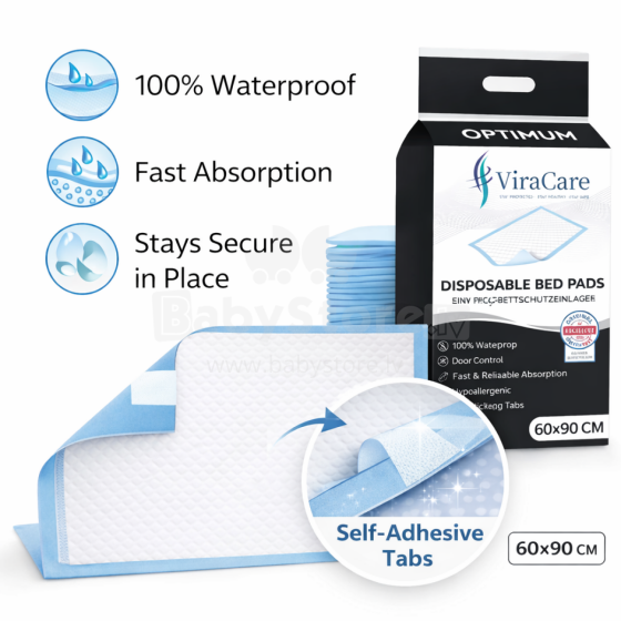 ViraCare Disposable Bed Pads  Art.286669  Super absorbent incontinence pads for adults/kids