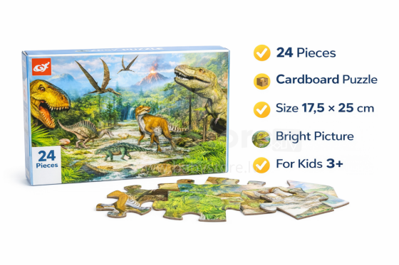 Happy Toys  Puzzle Dino Art.7385 Puzzle,24 psc