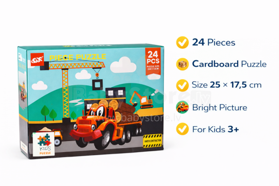 Happy Toys  Puzzle Vehicle Art.7386  Puzzle,24 psc