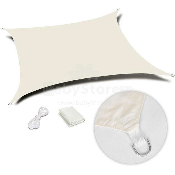 Square sunshade sail, waterproof canopy, 3x3 m, beige, MultiGarden