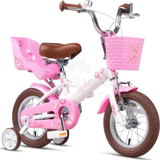Glerc Kids Bike Wheels Collas 12'  Art.287140 White  Детский двухколесный велосипед с дополнительными колёсиками
