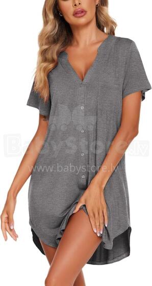 Italian Fashion Night Dress Art.287193 Dark Grey  Naktskrekliņs grūtniecēm / barošanai