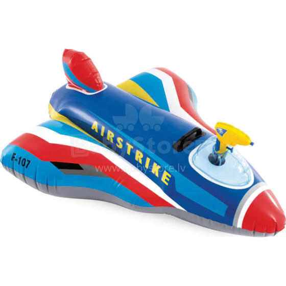 Inflatable fighter jet swim float for children with a water cannon – INTEX 57531-BLUE