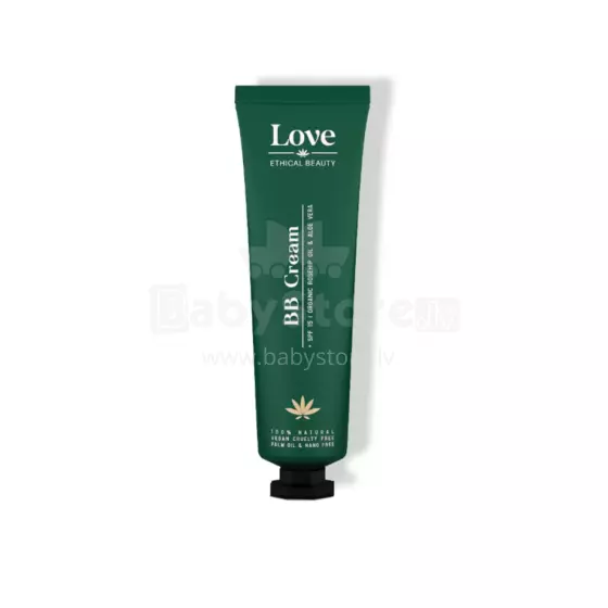 Love Ethical Beauty BB Cream Toon Medium SPF15 Art.287225  dabīgais BB krēms SPF15 ar alveju un mežrozīšu eļļu, tonis Medium, 1 ml Testeris