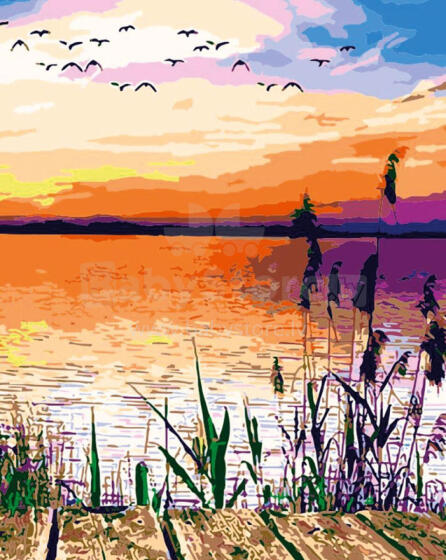 Gleznošana pēc numuriem - 45735 - EZERS - izmērs 40x50 cm