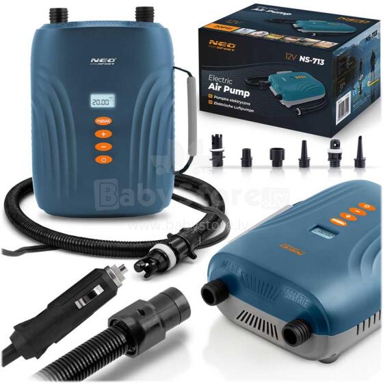 Elektriskā sūknis SUP piepūšamajam matrača + 6 adapteri 12V Neo-Sport NS-713