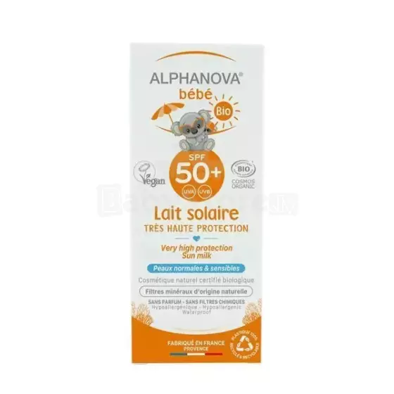 Alphanova Sun SPF50+  Art.287566 natural, odorless and waterproof sunscreen for babies 0+ months, 50 ml