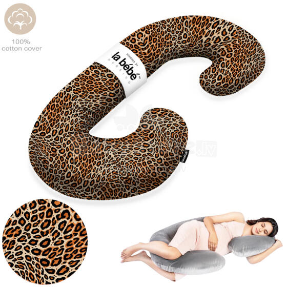 La Bebe™ Maternity Pillow Cotton Sì -Duo Art. 5-170 Wild Life. Daudzfunkcionāls spilvens/pakavs grūtniecēm, ar memory foam