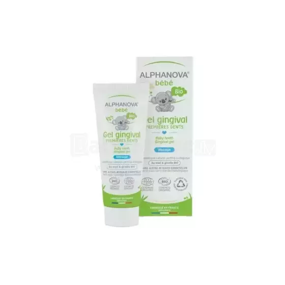 Alphanova Bebe Art.287574 organic gum gel for babies to relieve teething with chamomile and aloe vera, 20 ml