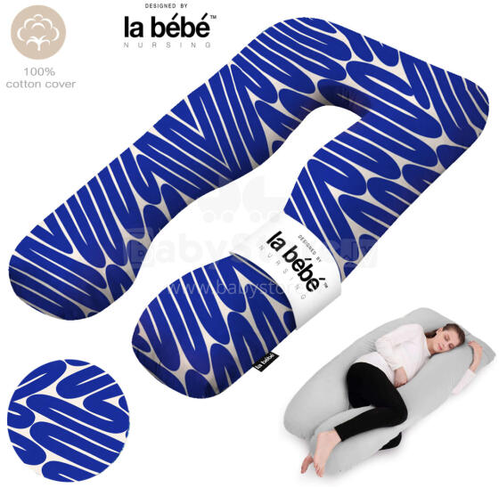 La Bebe™ Cushy Maternity Pillow Art. 5-172 Wild Life. Multifunctional Pregnancy Pillow (U-Shaped), Polyester Fiber Filling, 155×80 cm