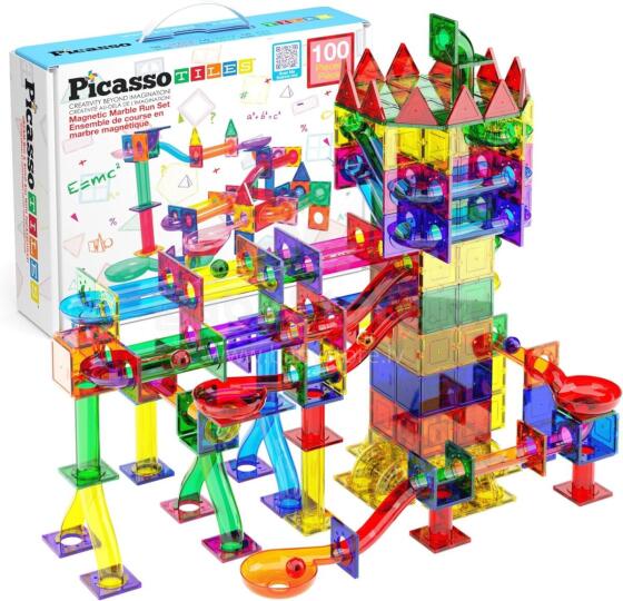 PICASSO TILES Magnetic constructor Marble Run 100 pcs., PTG100