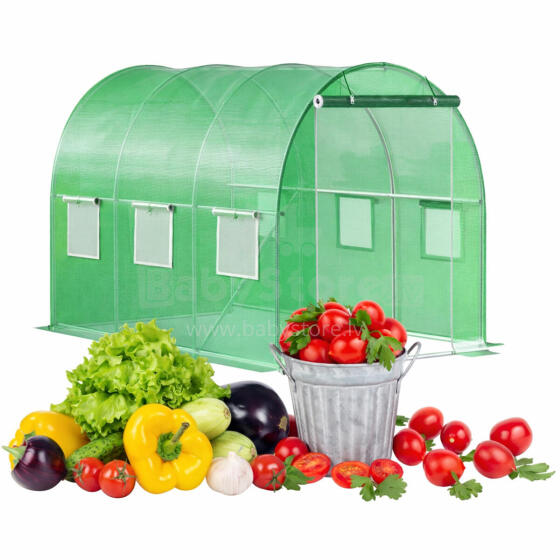 Siltumnīca tunelī dārza folijā 3x2x2 m 6 m² metāla rāmis folija UV