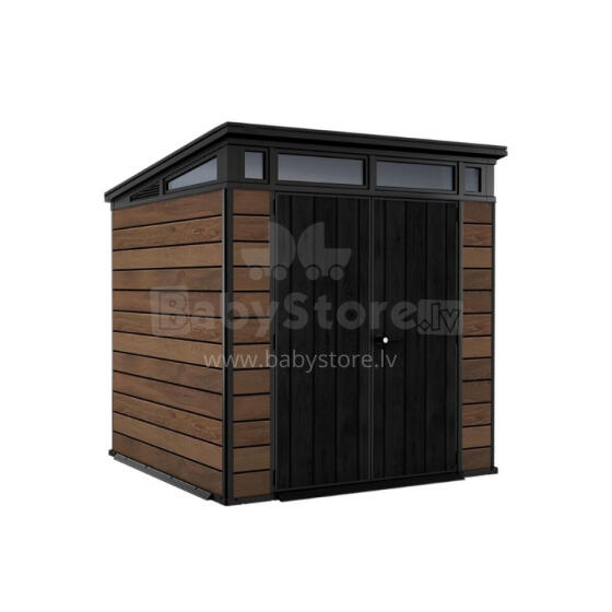 Garden shed Deco Pent 7x7 walnut tone