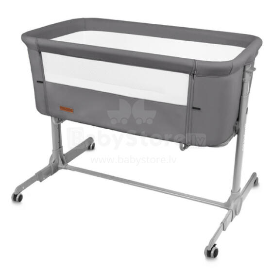 Saliekamā gulta 2-in1 NALI grey: sānu gultiņa vai brīvi stāvošā
