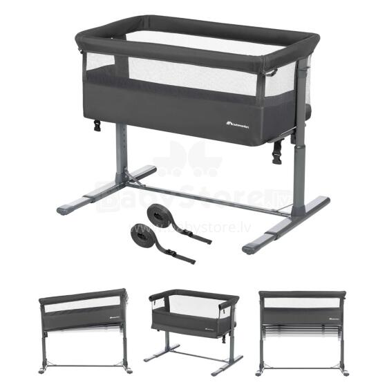 La Bebe™ Zina Co-Sleeper 2 in 1 Art.288056 Mineral Graphite  2-in-1 crib for comfortable co-sleeping