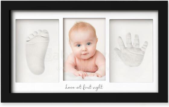 Baby Handprint and Footprint Maker Set Art for Baby Art.288167 Black Triple wooden frame
