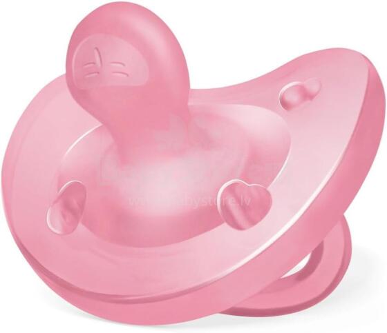 Chicco Physio Soft Art.288261 Pink Sleep-safe silicone pacifier, molded, 0 m+