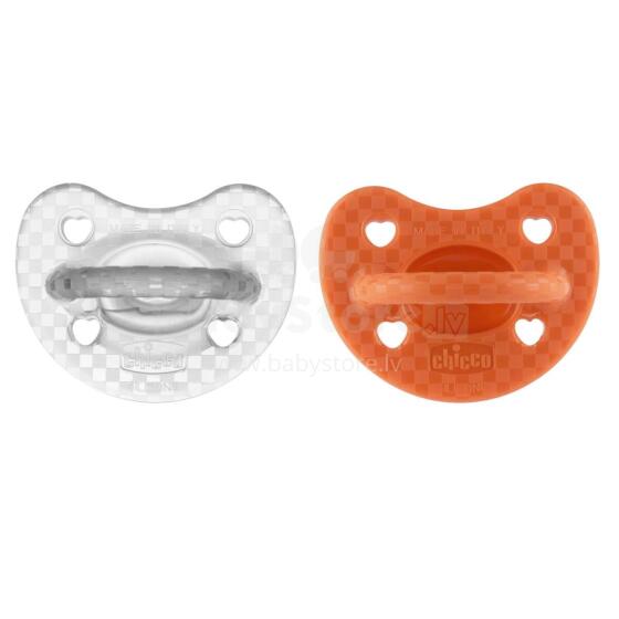 Chicco Silicone Physio Soft Art.288262 Mix Color Sleep-safe silicone pacifier, molded, 0 m+,2 psc