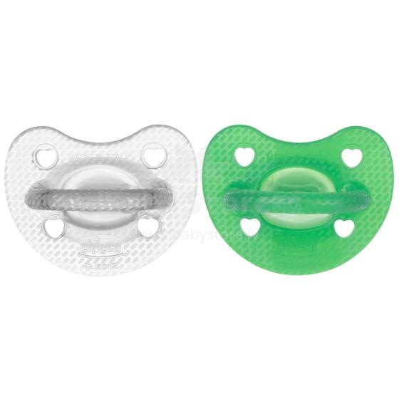 Chicco Silicone Physio Soft Art.288263 Mix Color Sleep-safe silicone pacifier, molded, 0 m+,2 psc