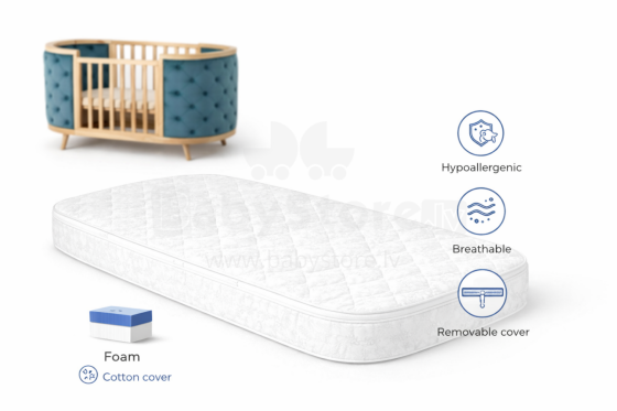 La Bebe™ Boho Bed Art.288281 Children's foam mattress 68x134x9cm (Compatible with Ingvart)