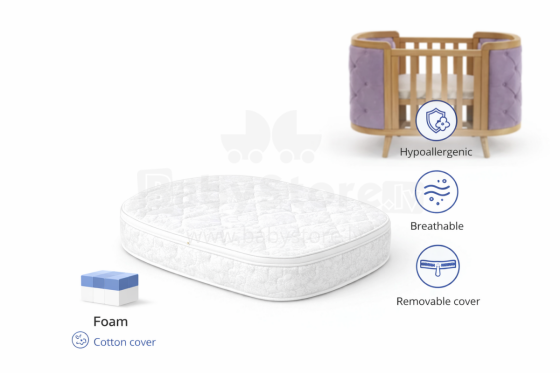 La Bebe™ Boho Bed Art.288282 Children's foam mattress 68x87x9cm (Compatible with Ingvart)